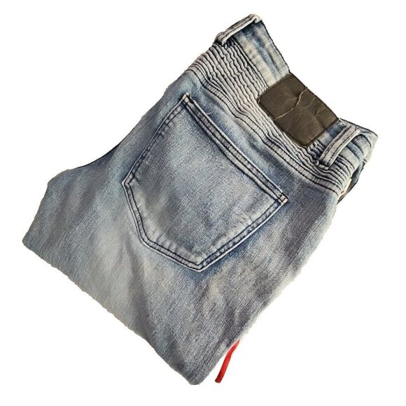 Rue21 Premium Jeans Men's 32x34 Skinny Supreme Flex Distressed Racing Stripe - Picture 6 of 16